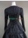 Civil War Victorian Retro Brocaded Ball Gown Black Top Lace Dress 