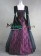 Edwardian Victorian Gothic Lolita U Neck Floral Printed Pagoda Sleeves Strappy Floor Length Dress 