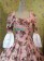 Southern Belle Country Lolita Pagoda Sleeves Lace Flower Printed Frill U Neck Ball Gown Dress