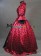 Gorgeous Herrlich Gothic Lolita U Neck Strappy Floral Printed Ruffles Frill Brocaded Ball Gown Fancy Dress