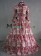 Edwardian Vintage Lolita Flower Printed Pagoda Sleeves Frilled Ball Gown Dress