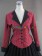 Civil War Lolita Vintage Jacket Skirt Tartan Ruffled Button Ball Gown Dress 