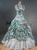 Country Southern Belle Lolita Flower Printed Armelloses Kleid Frill Lace Ball Gown Dress