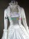 Victorian Georgian Period Retro Flower Printed Ruffles Lace Ball Gown Dress