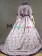 Southern Belle Romantic Romantik Floral Printed U Neck Ruffles Lace Ball Gown Fancy Dress