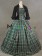 Elegant Classical Gothic U Neck Ruffles Lace Plaid Patchwork Ball Gown Prom Dress 