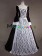 Edwardian Lolita Vintage Slash Neck Velvet Lace Floral Floor Length Dress