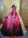 Gorgeous Herrlich Victorian Slash Neck U Neck Long Sleeves Flower Printed Brocaded Ball Gown Dress