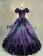 Civil War Lolita Sweet Spaghetti Strap Halter Puff Short Sleeves Ruffles Lace Ball Gown Dress