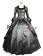 Marie Antoinette Herrlich U Neck Floral Printed Ruffles Lace Brocaded Falbala Ball Gown Dress