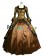 Marie Antoinette Herrlich U Neck Floral Printed Ruffles Lace Brocaded Falbala Ball Gown Dress