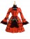 Gothic Lolita Punk Ruffles U Neck Pagoda Sleeves Frill Lace Floral Strappy Dress