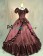 Civil War Lolita Sweet Spaghetti Strap Halter Puff Short Sleeves Ruffles Lace Ball Gown Dress