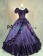 Civil War Lolita Sweet Spaghetti Strap Halter Puff Short Sleeves Ruffles Lace Ball Gown Dress