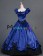 Vintage Gothic Lolita Victorian Puff Short Sleeves Ruffles Bow-tie Ball Gown Dress