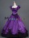 Vintage Gothic Lolita Victorian Puff Short Sleeves Ruffles Bow-tie Ball Gown Dress