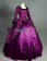 Marie Antoinette Herrlich U Neck Floral Printed Ruffles Lace Brocaded Falbala Ball Gown Dress