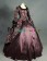 Marie Antoinette Herrlich U Neck Floral Printed Ruffles Lace Brocaded Falbala Ball Gown Dress