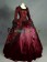 Marie Antoinette Herrlich U Neck Floral Printed Ruffles Lace Brocaded Falbala Ball Gown Dress