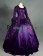 Marie Antoinette Herrlich U Neck Floral Printed Ruffles Lace Brocaded Falbala Ball Gown Dress