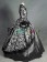 Marie Antoinette Herrlich U Neck Floral Printed Ruffles Lace Brocaded Falbala Ball Gown Dress