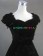 Elegant Gothic Lolita Sleeveless Slash Neck Frilled Velvet Lace Floor Length Dress