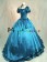 Civil War Lolita Sweet Spaghetti Strap Halter Puff Short Sleeves Ruffles Lace Ball Gown Dress