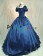 Civil War Lolita Sweet Spaghetti Strap Halter Puff Short Sleeves Ruffles Lace Ball Gown Dress