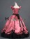 Vintage Gothic Lolita Victorian Puff Short Sleeves Ruffles Bow-tie Ball Gown Dress