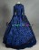 Marie Antoinette Herrlich U Neck Floral Printed Ruffles Lace Brocaded Falbala Ball Gown Dress