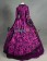 Marie Antoinette Herrlich U Neck Floral Printed Ruffles Lace Brocaded Falbala Ball Gown Dress