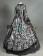 Marie Antoinette Herrlich U Neck Floral Printed Ruffles Lace Brocaded Falbala Ball Gown Dress