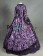 Marie Antoinette Herrlich U Neck Floral Printed Ruffles Lace Brocaded Falbala Ball Gown Dress