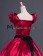 Vintage Gothic Lolita Victorian Puff Short Sleeves Ruffles Bow-tie Ball Gown Dress