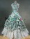 Country Southern Belle Lolita Flower Printed Armelloses Kleid Frill Lace Ball Gown Dress