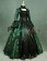 Victorian Georgian Period Retro Flower Printed Ruffles Lace Ball Gown Dress