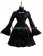 Gothic Lolita Punk Ruffles U Neck Pagoda Sleeves Frill Lace Floral Strappy Dress