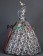 Edwardian Vintage Lolita Flower Printed Pagoda Sleeves Frilled Ball Gown Dress