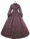 Classic Klassiker Retro Lolita Turtle Neck Plaid Patchwork Frill Lace Long Sleeves Ball Gown Dress