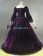 Classical Gothic Edwardian Lolita Slash Neck Pagoda Sleeves Lace Floral Velvet Dress