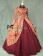 Gorgeous Herrlich Classic Turtle Neck Long Sleeves Flower Print Asymmetry Tiered Brocaded Ball Gown Dress
