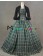 Elegant Classical Gothic U Neck Ruffles Lace Plaid Patchwork Ball Gown Prom Dress 