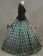 Elegant Classical Gothic U Neck Ruffles Lace Plaid Patchwork Ball Gown Prom Dress 