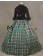 Elegant Classical Gothic U Neck Ruffles Lace Plaid Patchwork Ball Gown Prom Dress 