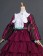 Civil War Lolita Vintage Stripes Ruffles Lace Puff Sleeves Layered Falbala Fancy Floor Length Dress