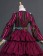 Civil War Lolita Vintage Stripes Ruffles Lace Puff Sleeves Layered Falbala Fancy Floor Length Dress