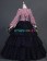 Civil War Lolita Vintage Stripes Ruffles Lace Puff Sleeves Layered Falbala Fancy Floor Length Dress