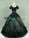 Civil War Lolita Sweet Spaghetti Strap Halter Puff Short Sleeves Ruffles Lace Ball Gown Dress