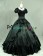 Civil War Lolita Sweet Spaghetti Strap Halter Puff Short Sleeves Ruffles Lace Ball Gown Dress