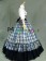 Gothic Lolita Gorgeous Herrlich Floral Turtle Neck Plaid Patchwork Layered Ball Gown Dress